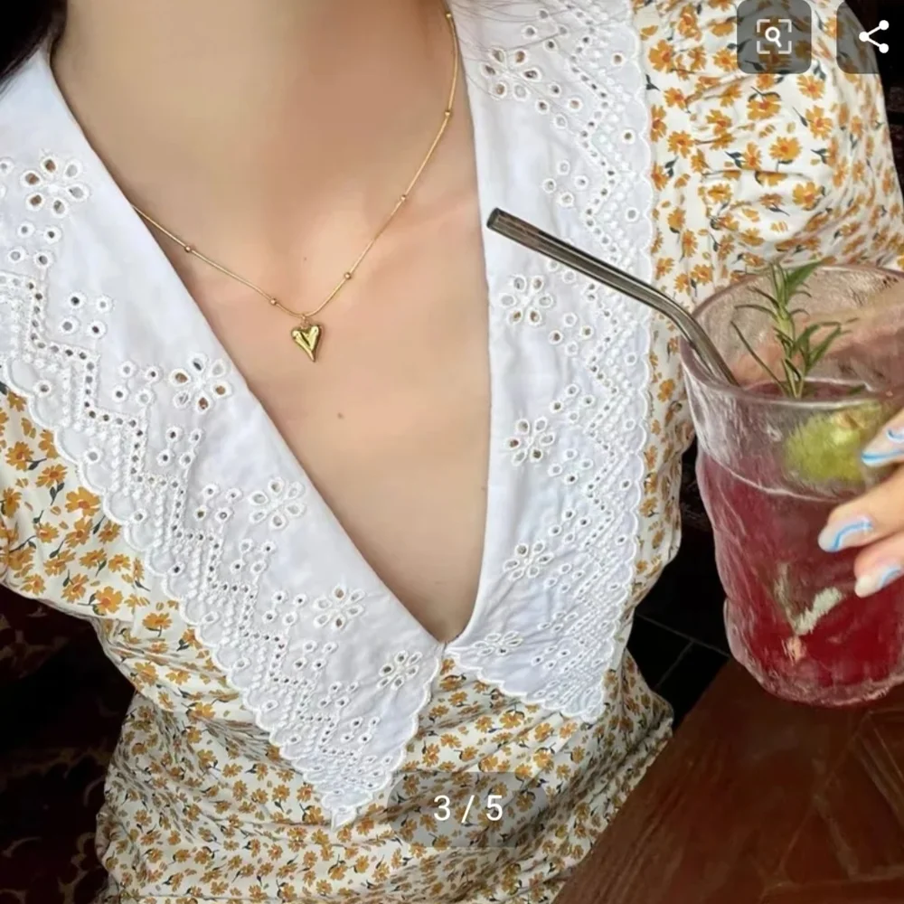 18k Gold Plating Heart Pendant Necklace - Picture 7 of 9